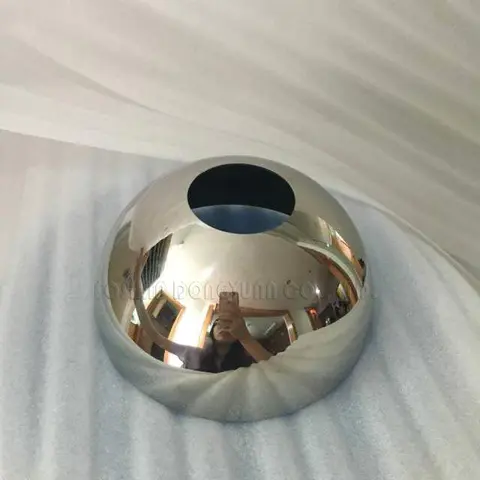 120mm Mirror Finished Stainless Steel Hemispheres with Hole