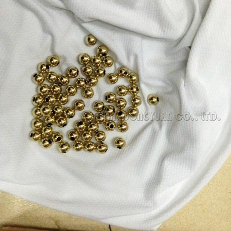 6mm Polished Hollow Brass Beads with Holes