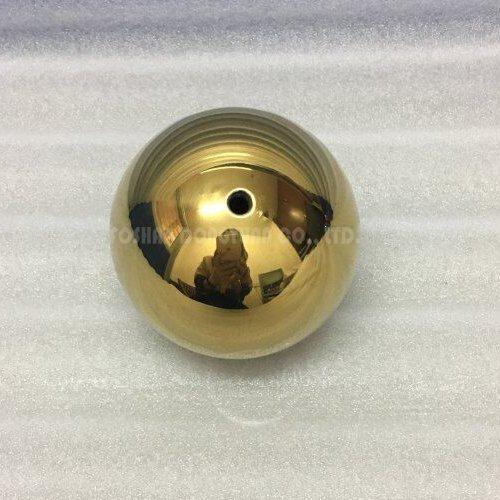 3 Inch Gold Plated Mirror Stainless Steel Hollow Ball with M4 Screw/Thread
