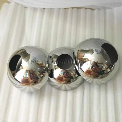 4 Inch Mirror Finished Stainless Steel Hemispheres with Hole