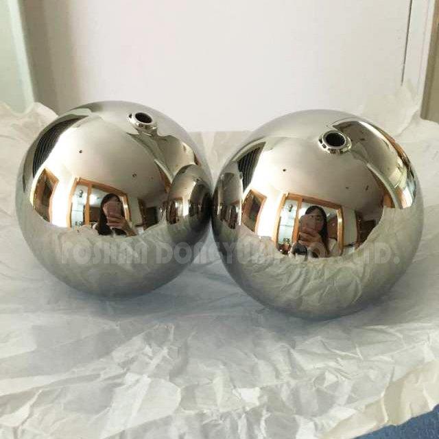 76mm Polished Stainless Steel Hollow Ball with Outside Screw