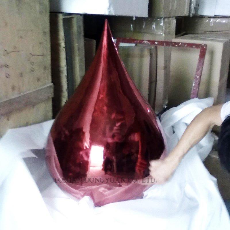 2 Feet Polished Red Water Drop Decoration Sculpture