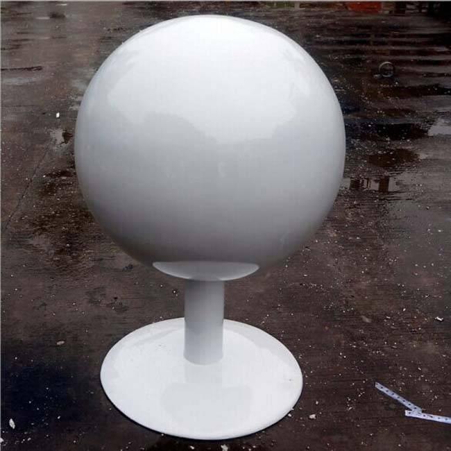 White Stainless Steel Ball with Base