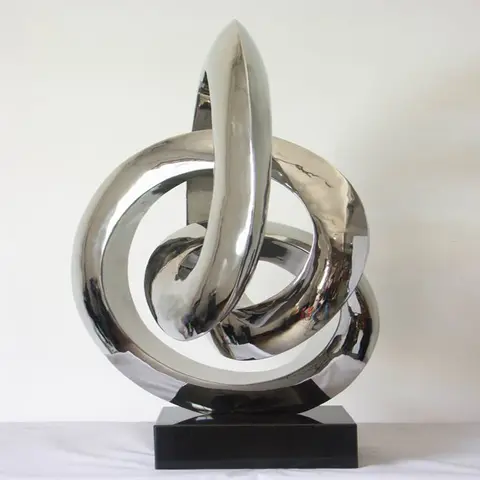 Polished Stainless Steel Modern Sculpture