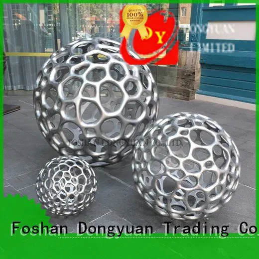 large metal yard sculptures brushed balls bottle flower DONGYUAN