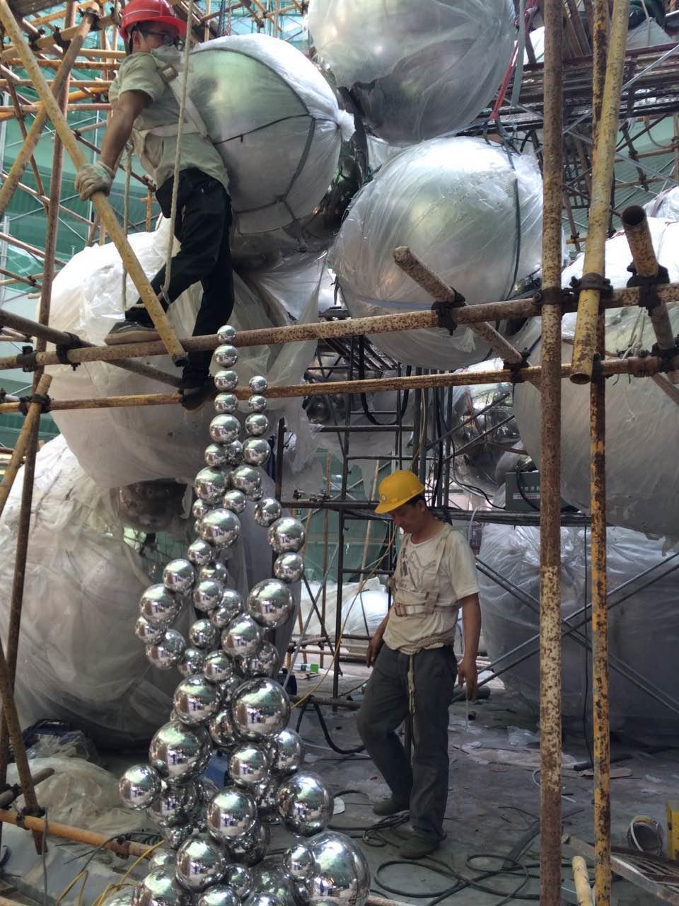 Large Stainless Steel Ball Sculpture