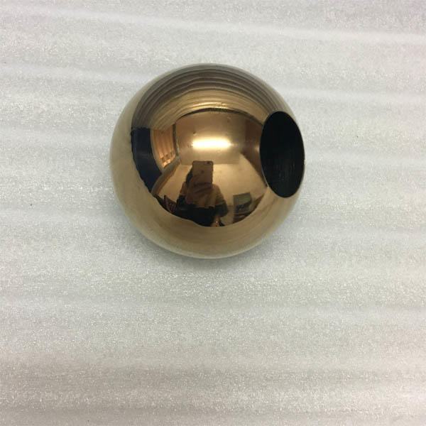3 Inch Gold Plated Mirror Stainless Steel Hollow Ball with M4 Screw/Thread